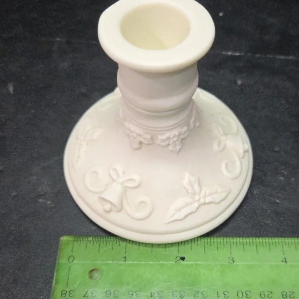 PartyLite Winterset Tealight Taper Holder, Vtg Bell & Holly Accents, Bottom Only